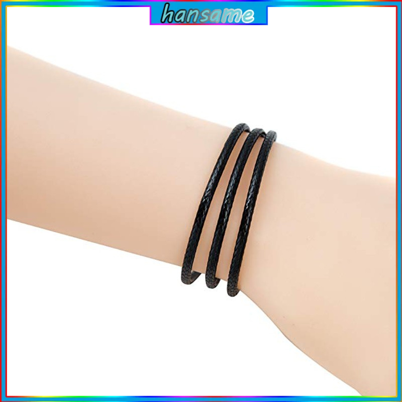 Dây đeo cổ bằng da màu đen có móc gàng