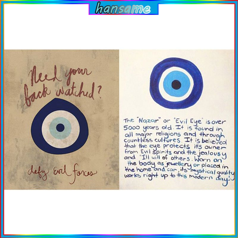 Vòng cổ mặt kính hình đôi mắt may mắn màu xanh dương thiết kế thời trang