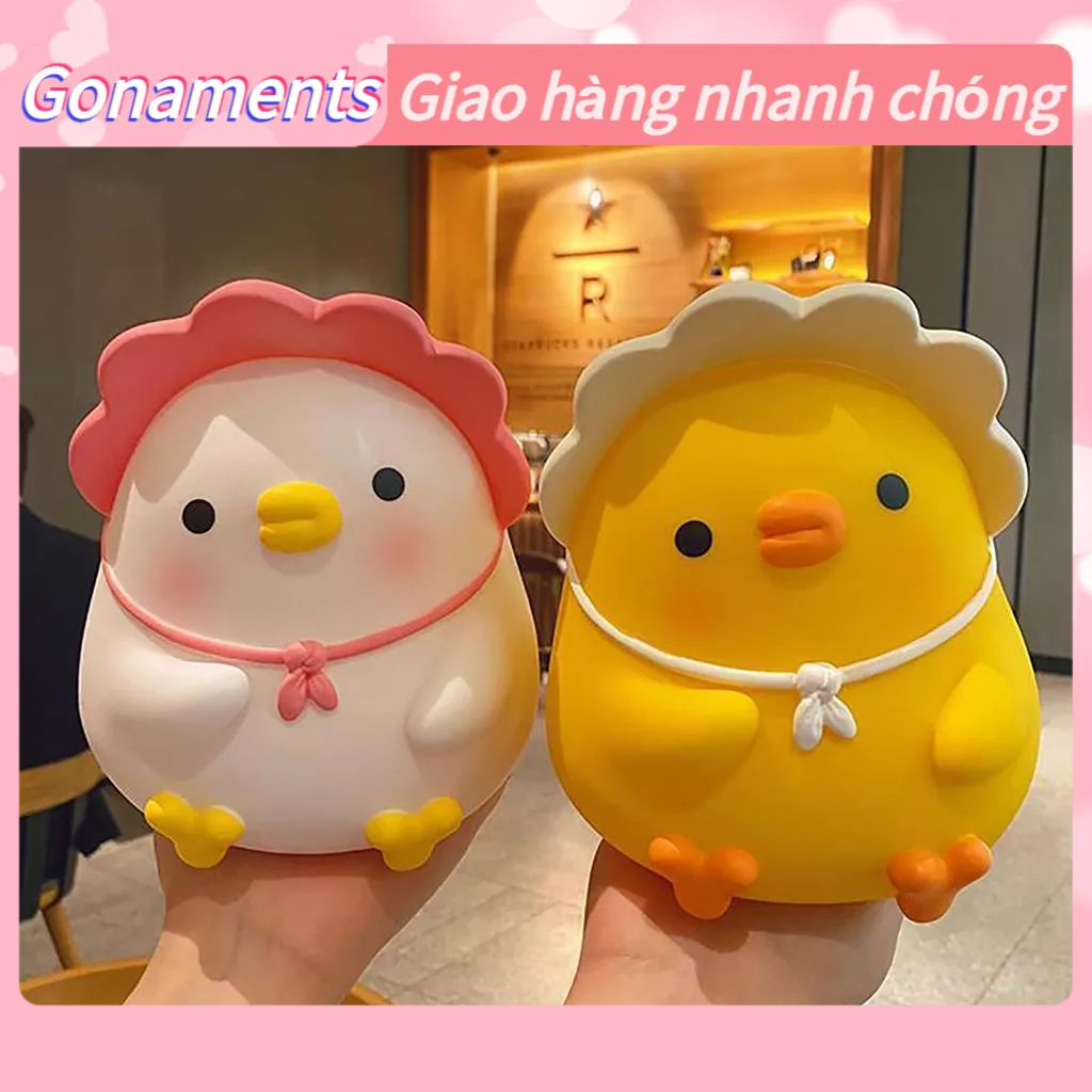 Ống Heo Tiết Kiệm Chống Sốc Hình Chú Vịt Dễ Thương Ống heo tiết kiệm chống rơi vỡ cỡ lớn kiểu dáng động để trang trí bàn Gonaments O.