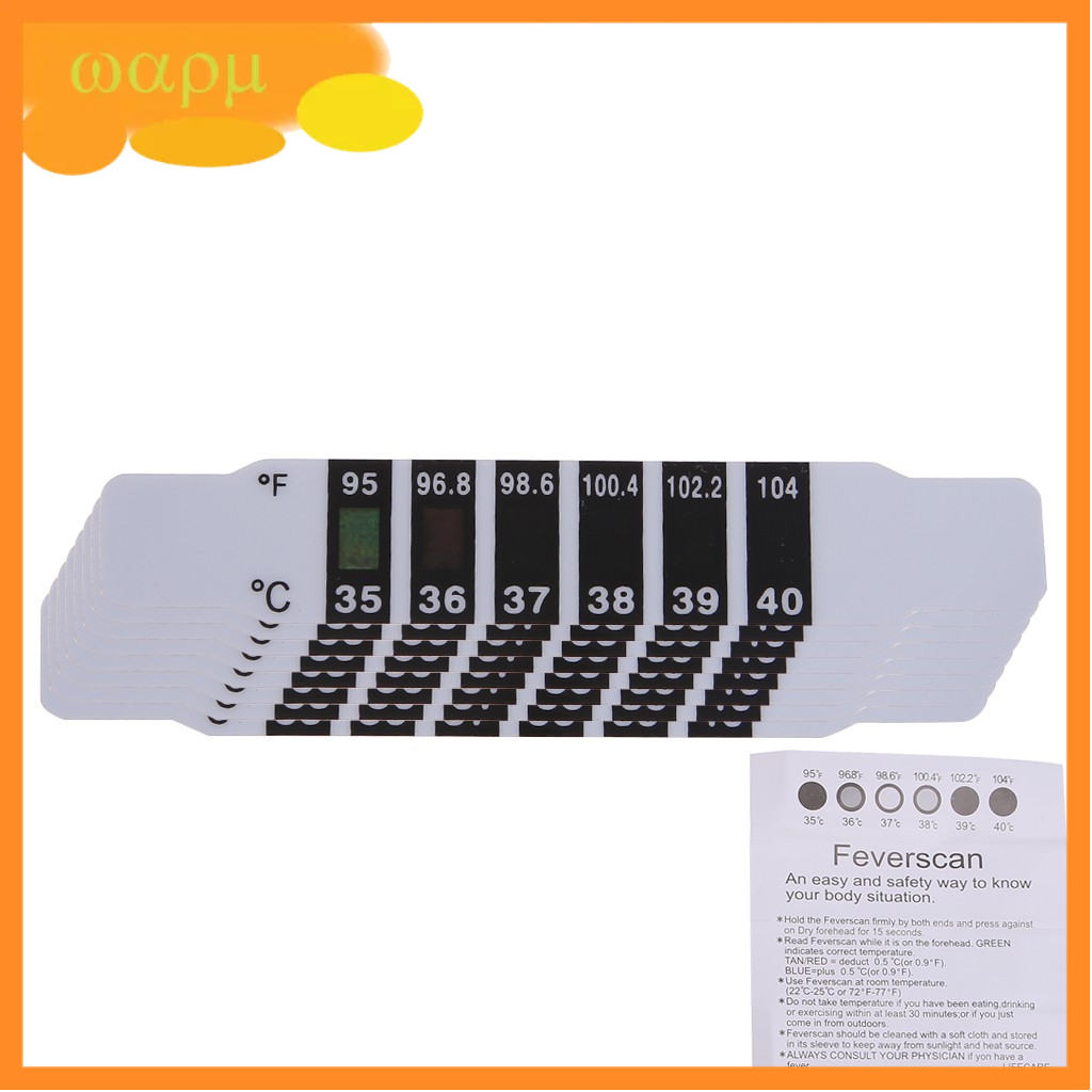 Bộ 10 thanh dán trán đo nhiệt độ cơ thể