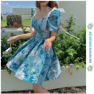 Đầm maxi đi biển, đầm dạo phố hở lưng tay bồng quyến rũ Cutie Dress