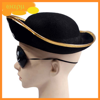 Tri Corner Pirate Hat Three Cornered Buccaneer Costume Accessory Hat