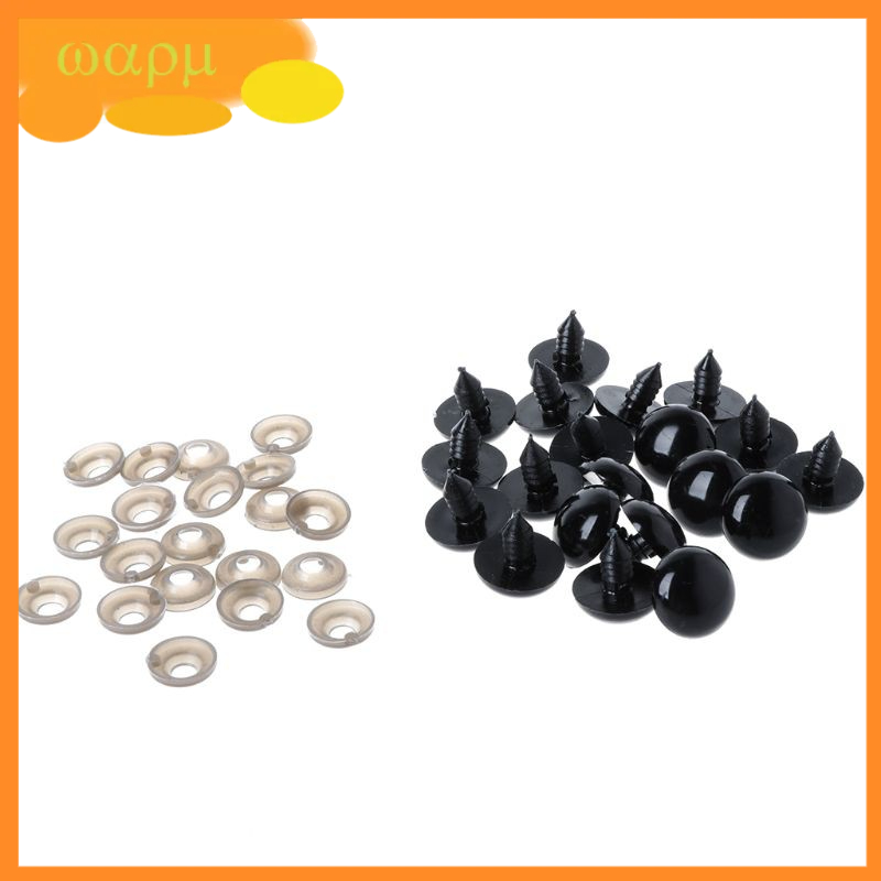 20pcs 6-20mm Black Plastic Safety Eyes For Teddy Bear/Dolls/Toy Animal/Felting