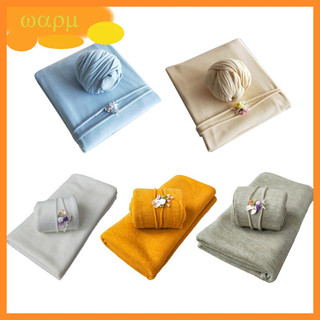 Set 2 khăn quấn + nón chụp ảnh cho bé sơ sinh