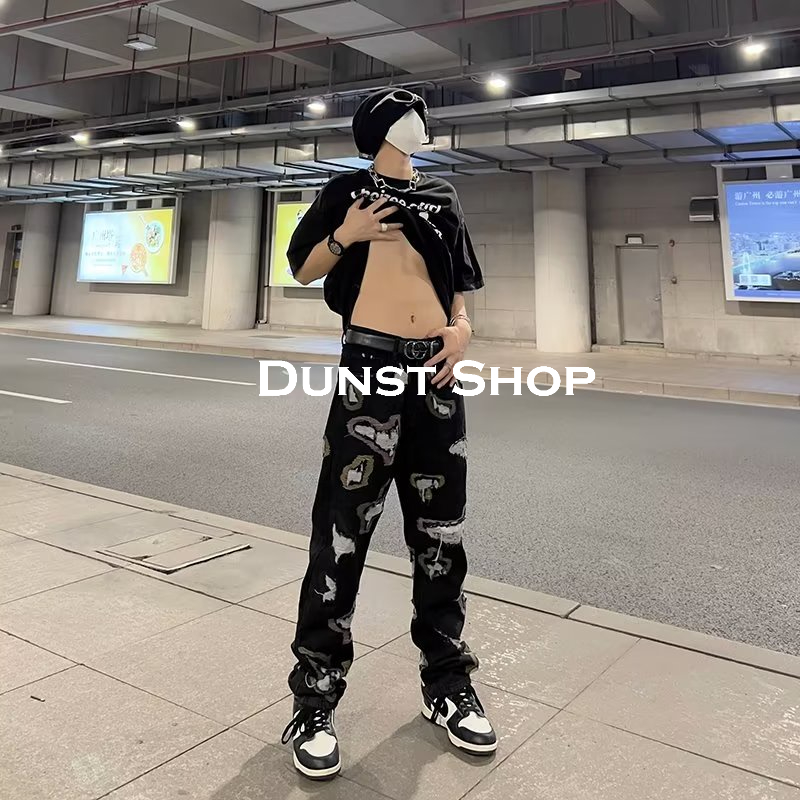 Dunst Shop  quần jean ống rộng quần nam ống rộng quần 2023 NEW DS0801  Chất lượng cao Unique Phong cách fashion C97BG3E 36Z230909