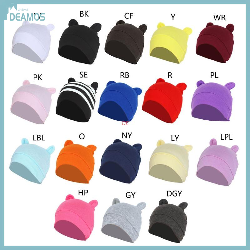 Mũ beanie trùm đầu tai thỏ màu trơn thời trang thu đông đáng yêu dành cho em bé