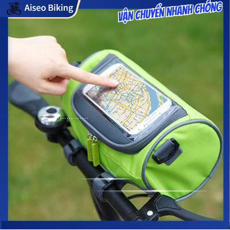 Túi Treo Đầu Xe Đạp, Mẫu Túi Treo Xe Đạp - Túi đựng điện thoại, Treo Ghi Đông Chống Giật Mất Điện Thoại, Xem Google Map Aiseo Biking