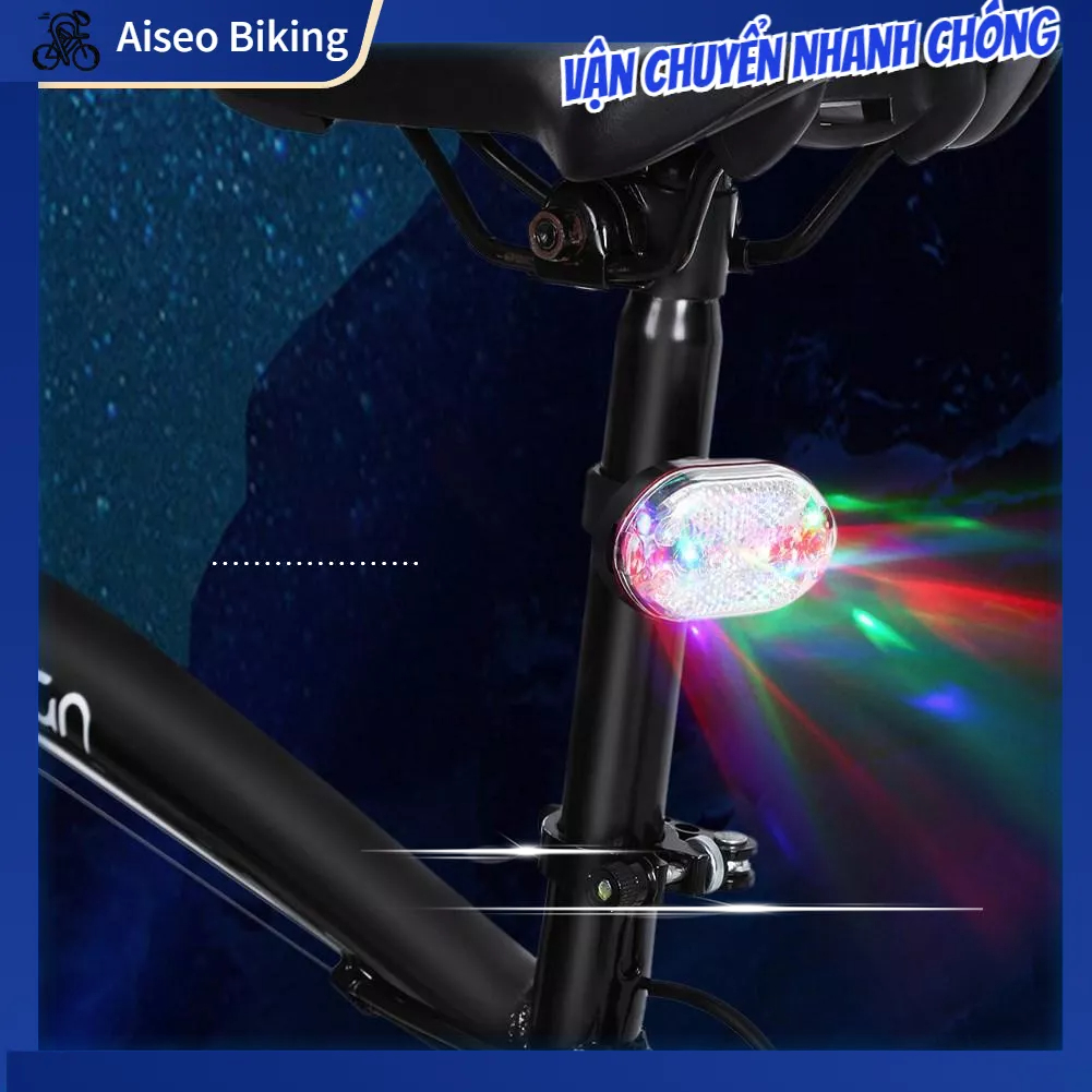 Đèn LED Gắn Đuôi Xe Đạp Chống Thấm Nước Sạc USB - Đèn hậu xe đạp thể thao Aiseo Biking