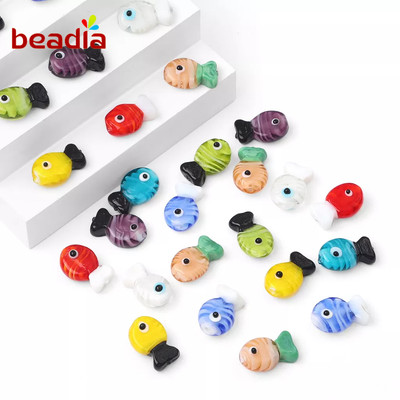 Beadia Hạt Xỏ Lỗ Làm Trang Sức Hình Cá Hoạt Hình Đáng Yêu 20 * 12mm