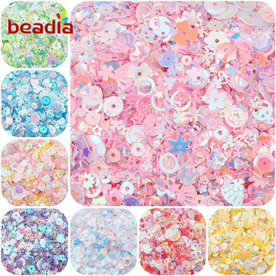 Beadia Hộp 20g Hạt Kim Sa 3-6mm Trang Trí Móng Tay Nghệ Thuật