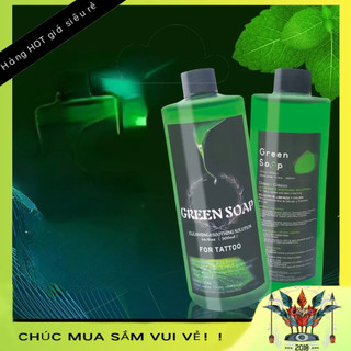 Green Soap Nước Lau Mực Xăm Tạo Bọt Chai Lớn 500ml Dung dịch tạo bọt lau mực xăm nước rửa hình xăm BeautyTop01