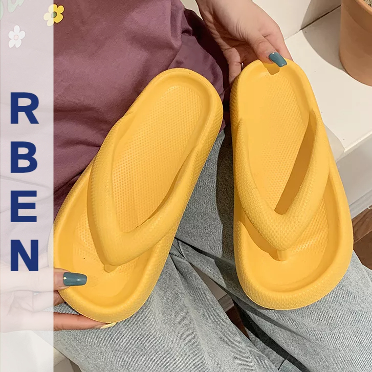 Dép xỏ ngón RENBEN bằng nhựa EVA đế dày mềm mại chống trượt thời trang mùa hè cho nữ