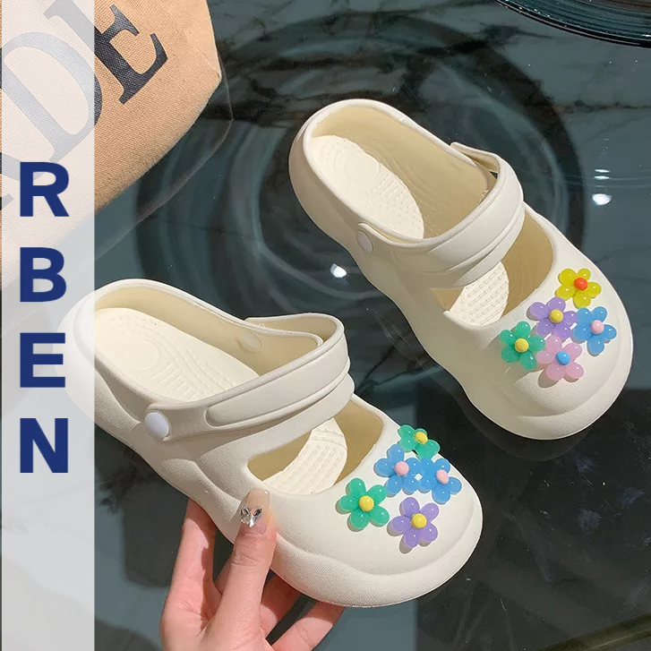 Xăng đan đục lỗ RENBEN thoáng khí chống trượt trọng lượng nhẹ cho nữ
