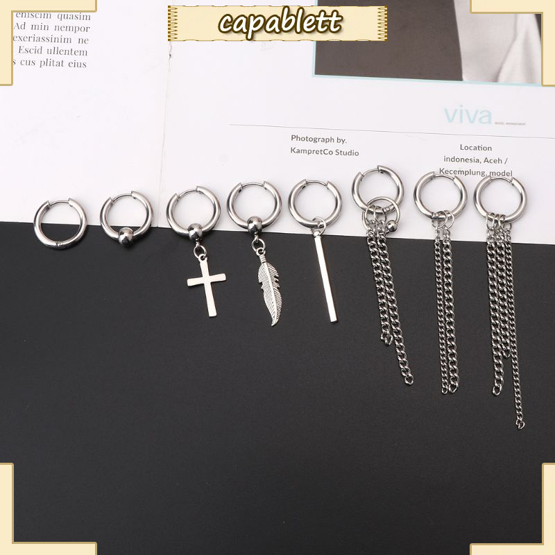 Chiếc Khuyên Tai Thép Titan Không Gỉ Phong Cách Hàn Quốc Cho Nam