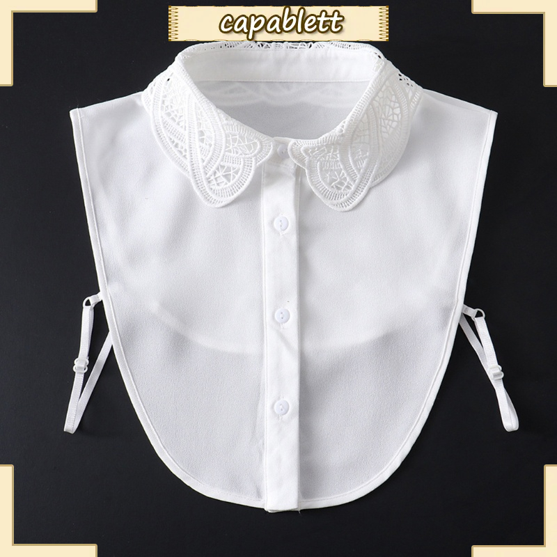 Cổ áo sơ mi giả thêu hoa văn khoét lỗ nhiều màu sắc dành cho nữ