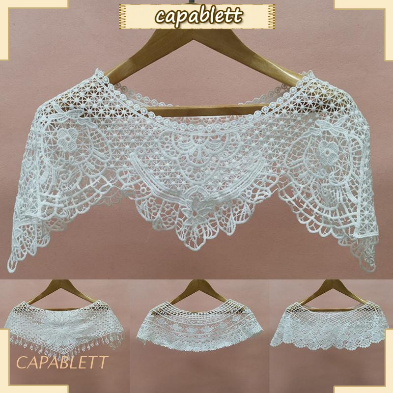 Áo choàng che nắng vải ren dệt hình bông hoa rỗng phối đầm cưới thời trang mùa hè cho nữ