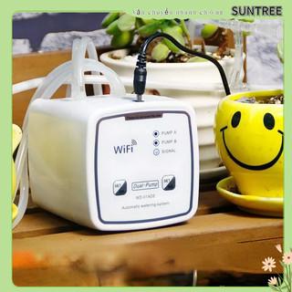 Bộ tưới cây tự động, máy tưới cây tự động hẹn giờ vườn thông minh wifi bộ nhỏ giọt hệ thống 100‑240v suntree