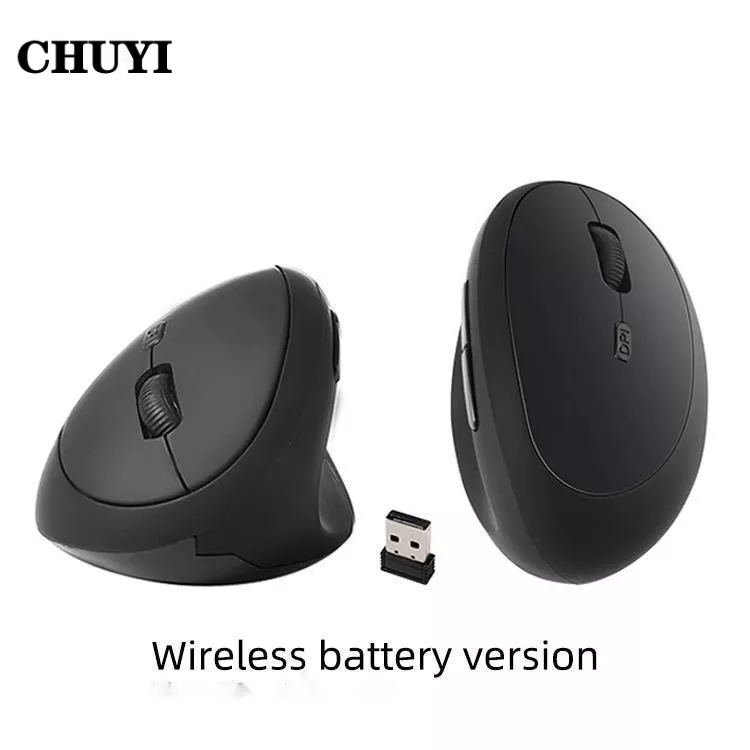 CHUYI Chuột không dây kiểu đứng 2.4G 6 Nút Bấm 1600 Dpi Màu Hồng Dùng Để Chơi Game