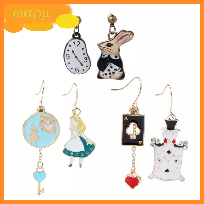Wmmb Khuyên Tai Thả Hình Đồng Hồ Alice in Wonderland Đẹp Mắt Cho Tiệc Cocktail