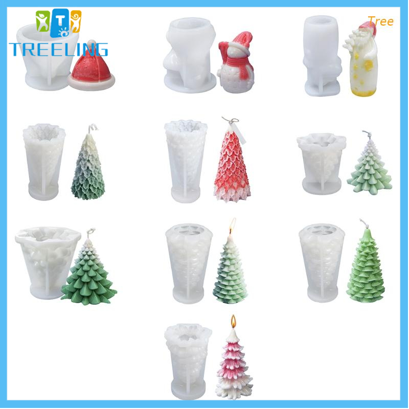 Khuôn làm xà phòng/ nến thủ công hình cây thông noel đa dạng tùy chọn cỡ lớn độc đáo tự làm