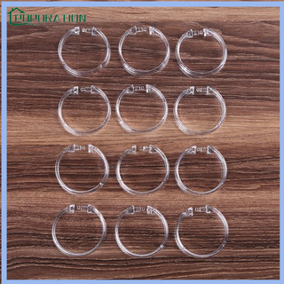 12 cái / bộ Vòng rèm tắm bền trong suốt Móc rèm acrylic tròn trong suốt