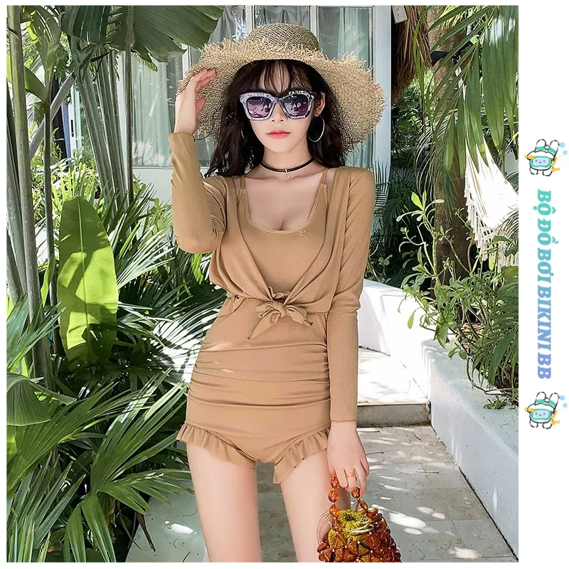 Bộ Đồ Bơi Một Mảnh Dáng Ôm Phong Cách Thời Trang Hàn Quốc Dành Cho Nữ