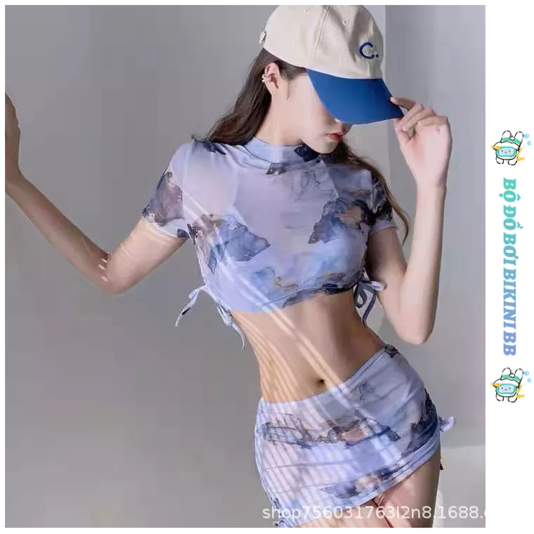 Bikini Bốn Mảnh Họa Tiết Màu Nhuộm Gợi Cảm HZFWC5993