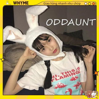 Mũ tai thỏ giữ ấm lông mềm mại thiết kế dễ thương cho nữ cosplay, mũ trùm đầu giữ ấm tai thỏ whyme