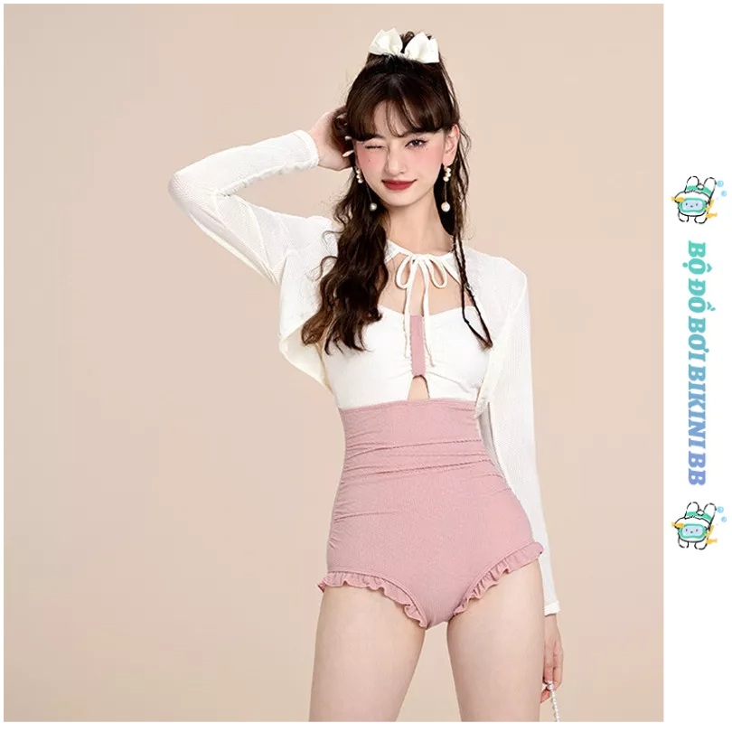 Đồ Bơi Một Mảnh Tay Dài Có Dây Treo Thời Trang 2023 XLYZC172