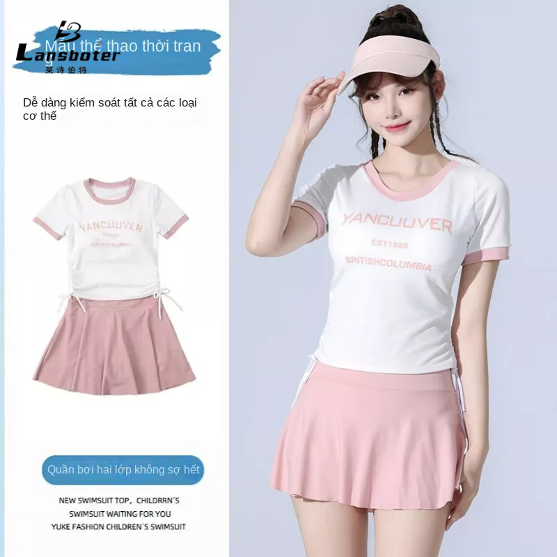 Bộ Đồ Bơi Hai Mảnh Áo Tay Ngắn Che Bụng Phong Cách Thời Trang Mới 2023