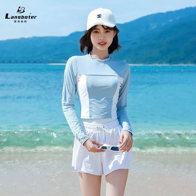 Bộ Đồ Bơi Che Bụng Dáng Ôm Dài Phong Cách Cảnh Sát Thời Trang Mùa Hè Mới Cho Nữ