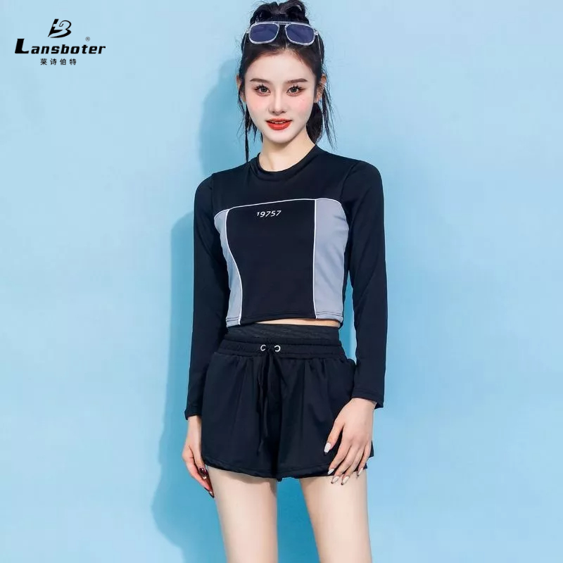 Bộ Đồ Bơi Che Bụng Dáng Ôm Dài Phong Cách Cảnh Sát Thời Trang Mùa Hè Mới Cho Nữ