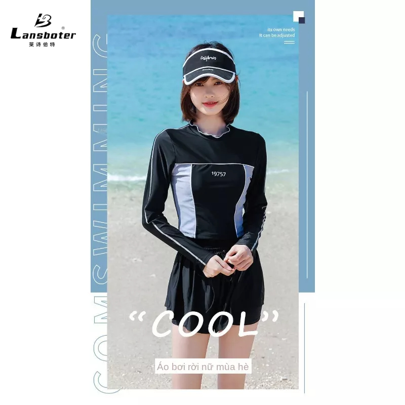 Bộ Đồ Bơi Che Bụng Dáng Ôm Dài Phong Cách Cảnh Sát Thời Trang Mùa Hè Mới Cho Nữ