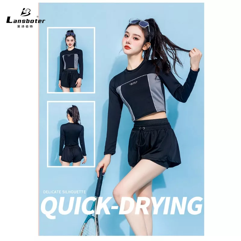 Bộ Đồ Bơi Che Bụng Dáng Ôm Dài Phong Cách Cảnh Sát Thời Trang Mùa Hè Mới Cho Nữ