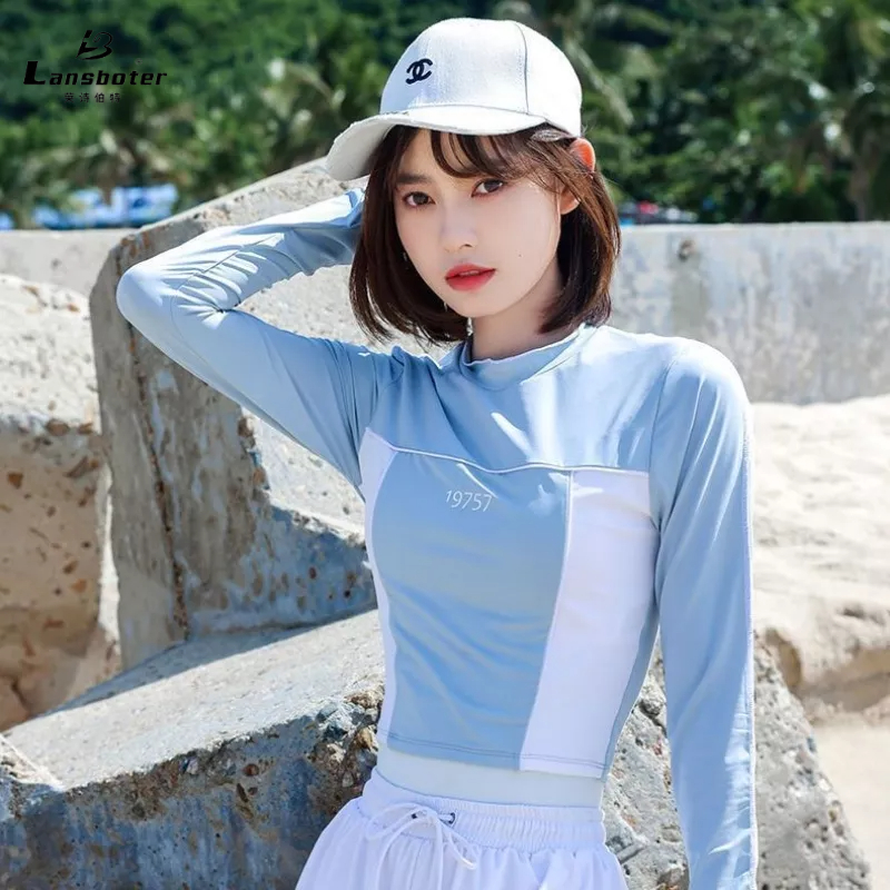 Bộ Đồ Bơi Che Bụng Dáng Ôm Dài Phong Cách Cảnh Sát Thời Trang Mùa Hè Mới Cho Nữ