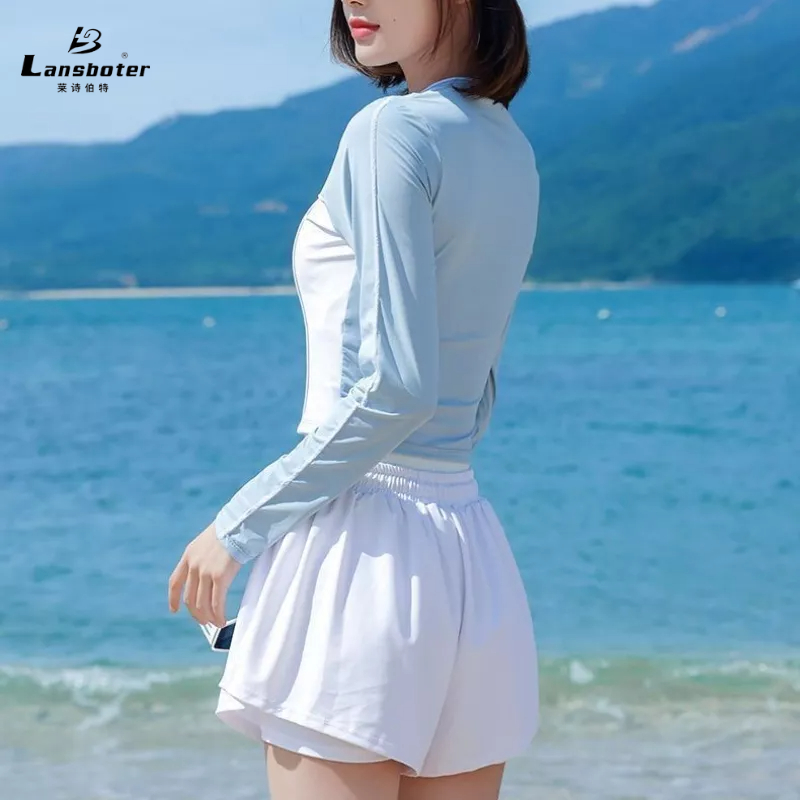 Bộ Đồ Bơi Che Bụng Dáng Ôm Dài Phong Cách Cảnh Sát Thời Trang Mùa Hè Mới Cho Nữ