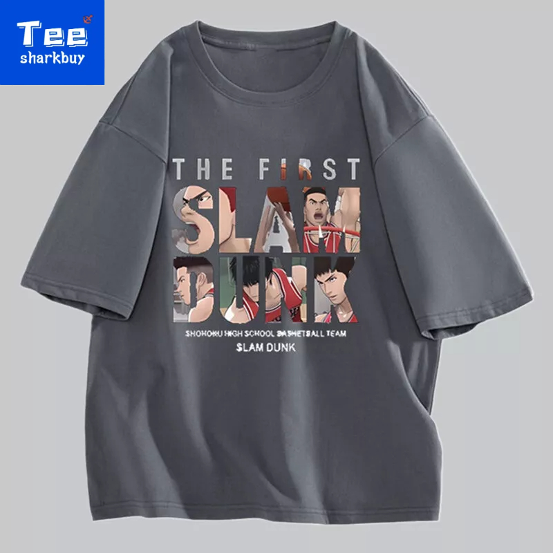 Áo thun unisex TEESHARKBUY 100% cotton ngắn tay với nhiều màu tùy chọn plus size S-3XL