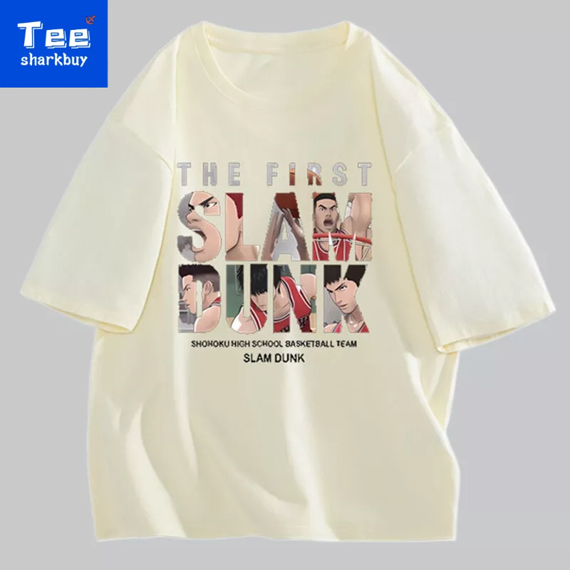Áo thun unisex TEESHARKBUY 100% cotton ngắn tay với nhiều màu tùy chọn plus size S-3XL