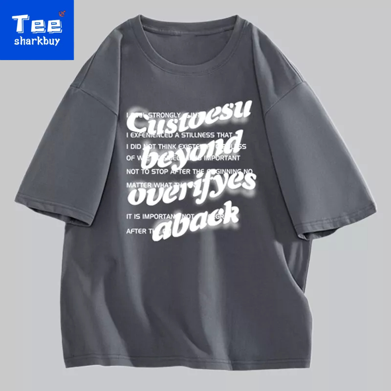 Áo thun nam TEESHARKBUY 100% cotton tay ngắn size lớn S-3XL nhiều màu tùy chọn