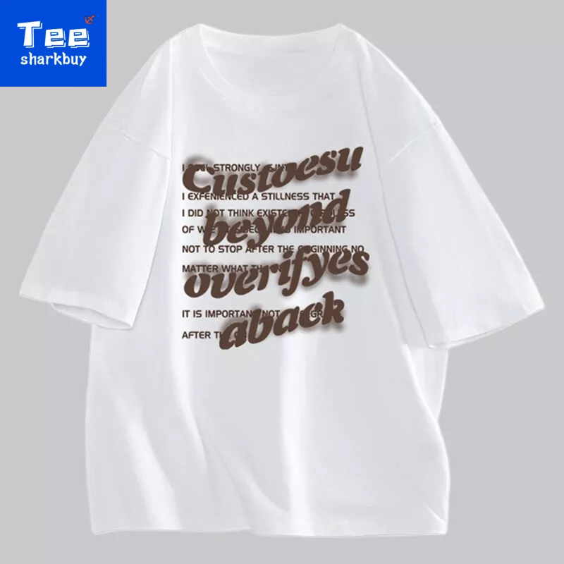 Áo thun nam TEESHARKBUY 100% cotton tay ngắn size lớn S-3XL nhiều màu tùy chọn