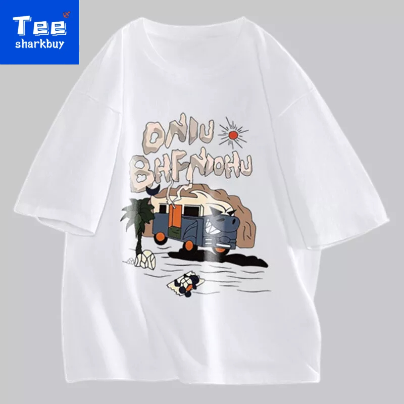 Áo thun nam ngắn tay Unisex T-shirt 100% cotton Plus Size Đen/Trắng/Hạnh nhân/Xanh dương/Xám S-3XL