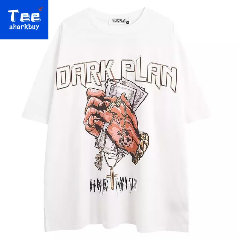 Áo thun nam ngắn tay Unisex T-shirt 100% cotton Plus Size Đen/Trắng M-3XL