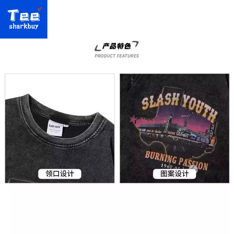Áo thun unisex TEESHARKBUY dáng rộng tay ngắn plus size M-4XL
