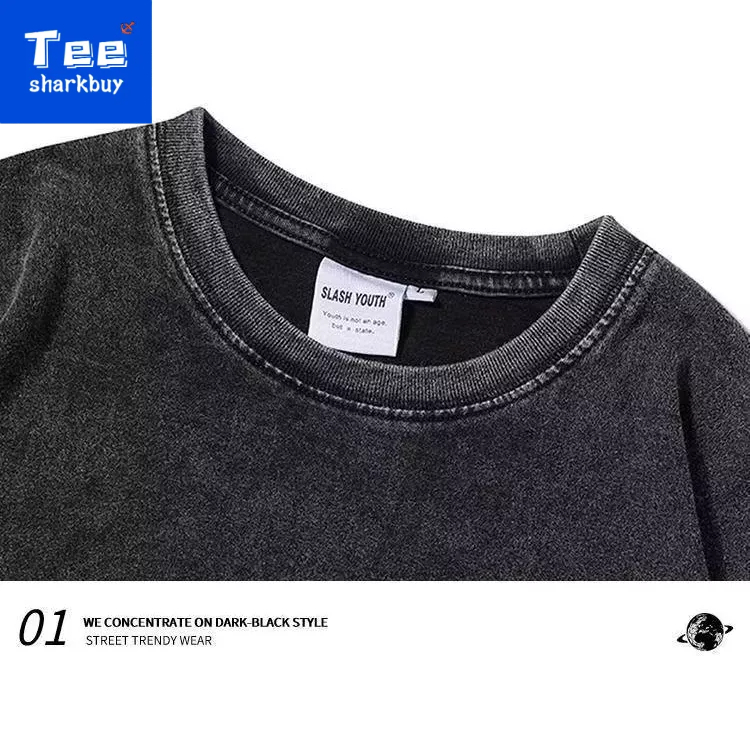 Áo thun unisex TEESHARKBUY dáng rộng tay ngắn plus size M-4XL