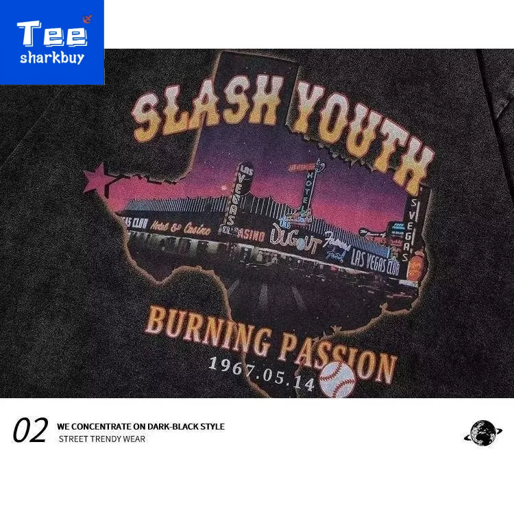 Áo thun unisex TEESHARKBUY dáng rộng tay ngắn plus size M-4XL