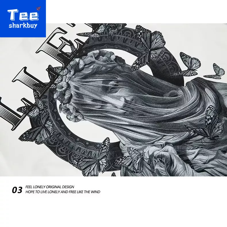 Áo thun unisex TEESHARKBUY 100% cotton ngắn tay plus size M-3XL