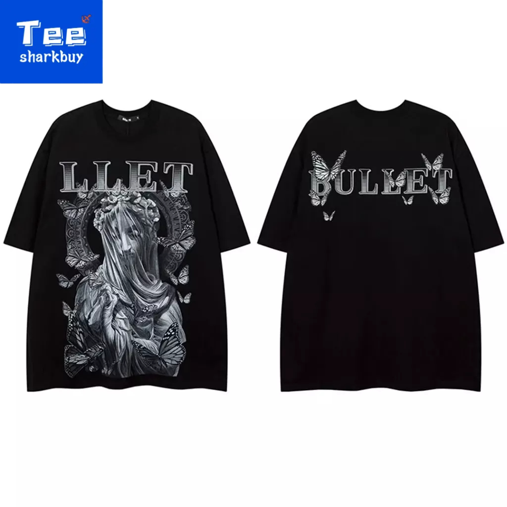 Áo thun unisex TEESHARKBUY 100% cotton ngắn tay plus size M-3XL