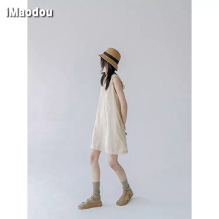 IMAODOU Đầm Lửng Cổ Chữ V Thời Trang Mùa Hè Hàn Quốc Hàng Mới 2023
