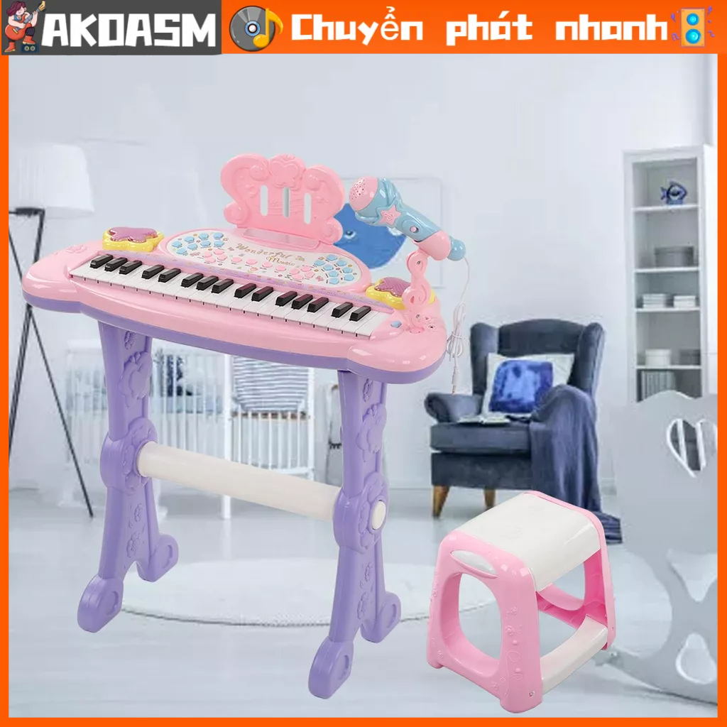 AKOASM 37 Phím Bàn Đàn Piano Trẻ Em Có Thể Chơi Được Giáo Dục Sớm Xếp Hình Điện Tử Di Động Đồ Dành Cho Người Mới Bắt Đầu Bé Trai Gái