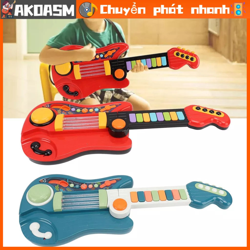 Đồ chơi âm nhạc đàn guitar cho bé, Đồ Chơi Gấp Gọn Đa Năng Trẻ Em Âm Nhạc Khai Sáng AKOASM
